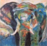 (Verkocht) 70 x 70 olifant
